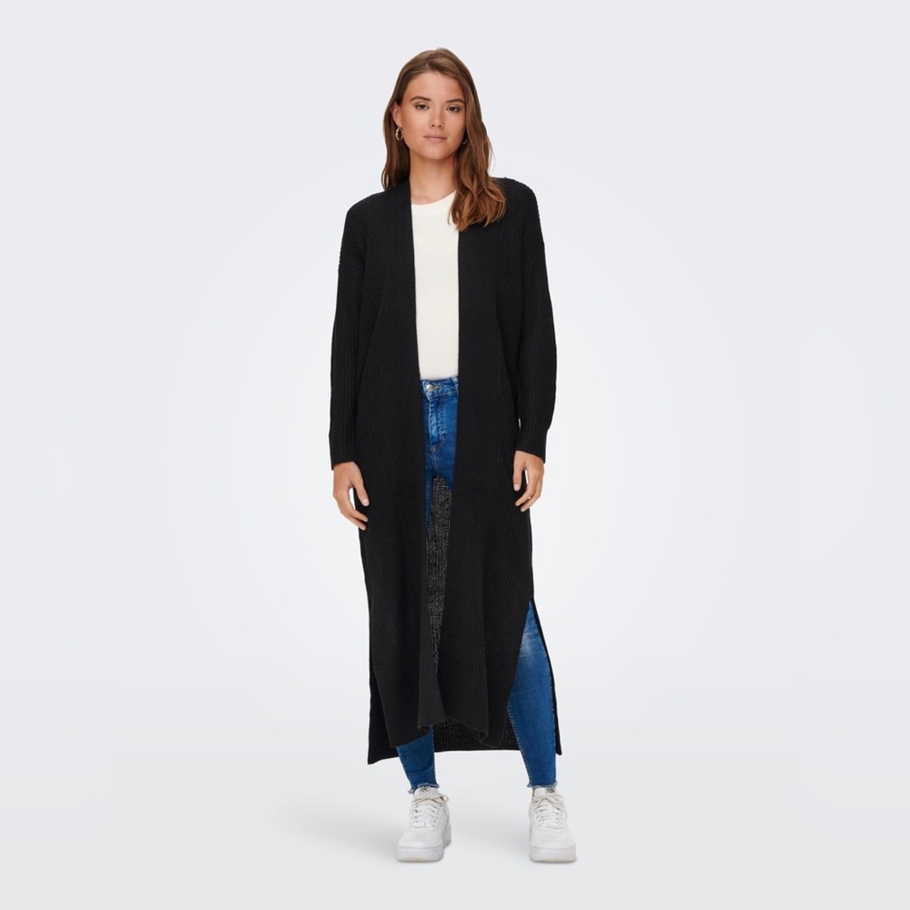 Athleta Long Open Front Cardigan with Side Splits